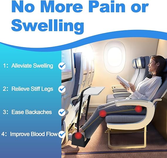 Airplane Footrest Adjustable Foot Hammock, M MOACC Plane Foot Hammock, Travel Essentials Hammock with Support Plates by Thicked Memory Cotton Filling Perfect for Long Flight Plane Travel Foot Leg Rest