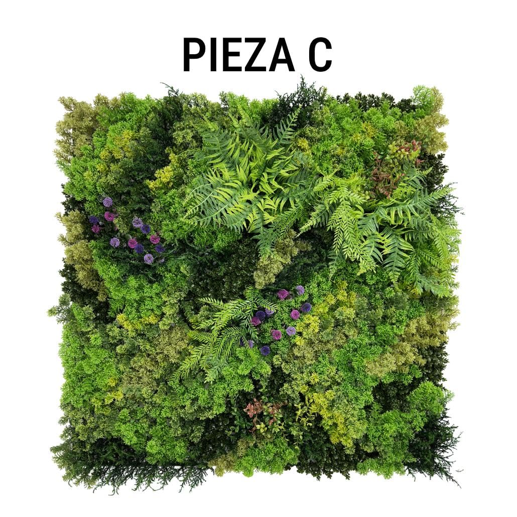 Jardín vertical artificial Bonerva Oslo Urban pack 2 paneles modulares 100x100 cm 2 m² pared vegetal de follaje denso diseño orgánico para interior y exterior ideal hogares oficinas hoteles y terrazas