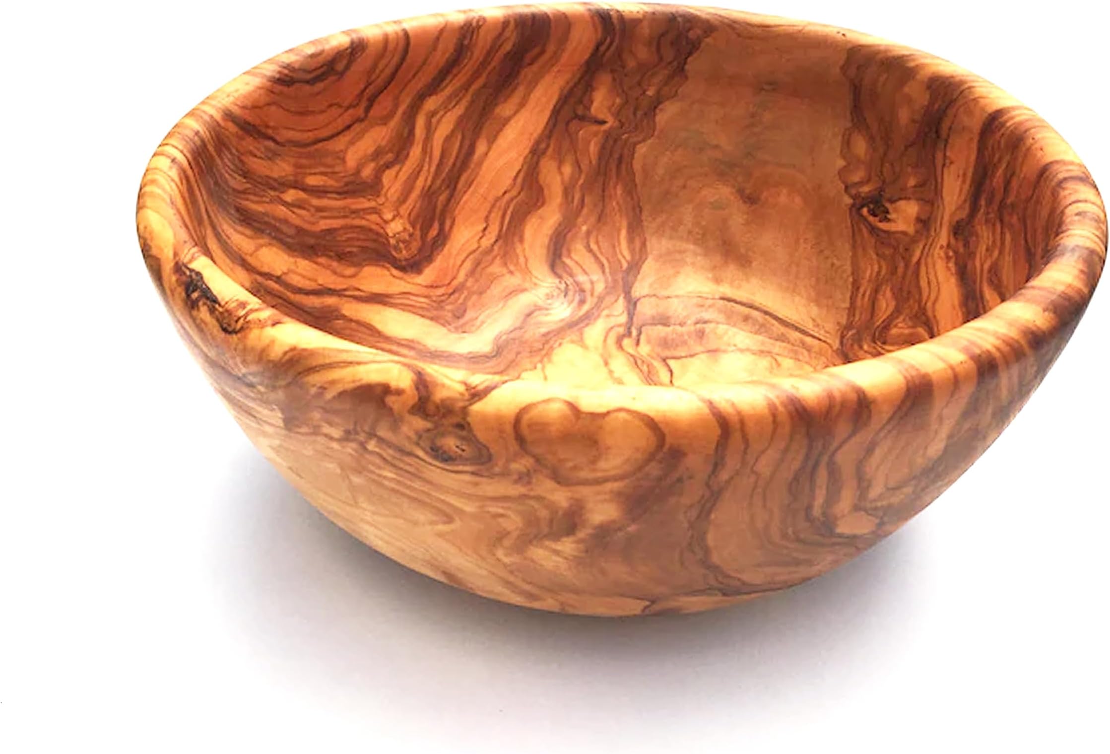 Bowl Diameter Selectable Diameter 20/22/24/26/28/30/32/34 cm, Salad Bowl, Fruit Bowl, Wooden Bowl, Bowl, Handmade from Olive Wood (Diameter 20 cm)