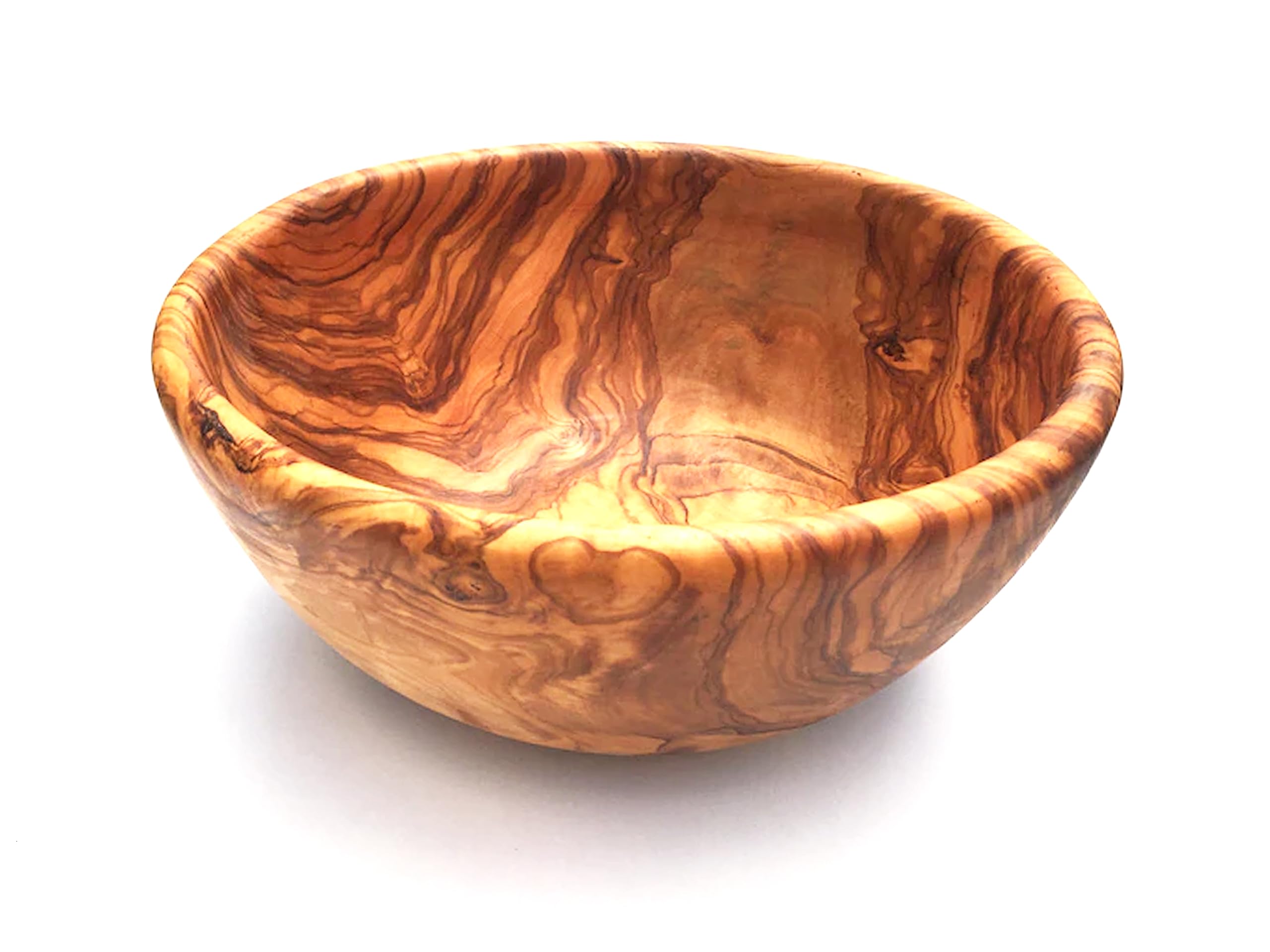 Bowl Diameter Selectable Diameter 20/22/24/26/28/30/32/34 cm, Salad Bowl, Fruit Bowl, Wooden Bowl, Bowl, Handmade from Olive Wood (Diameter 20 cm)