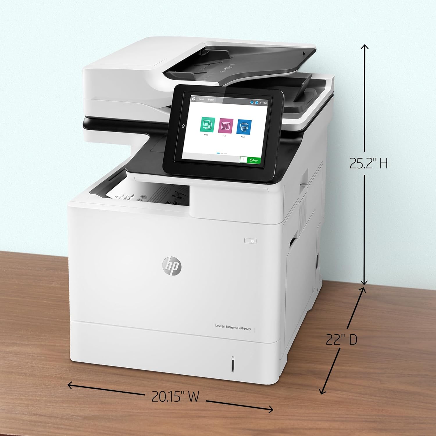 HP LaserJet Enterprise MFP M635h Monochrome All-in-One Printer with Built-in Ethernet & 2-Sided Printing (7PS97A), White