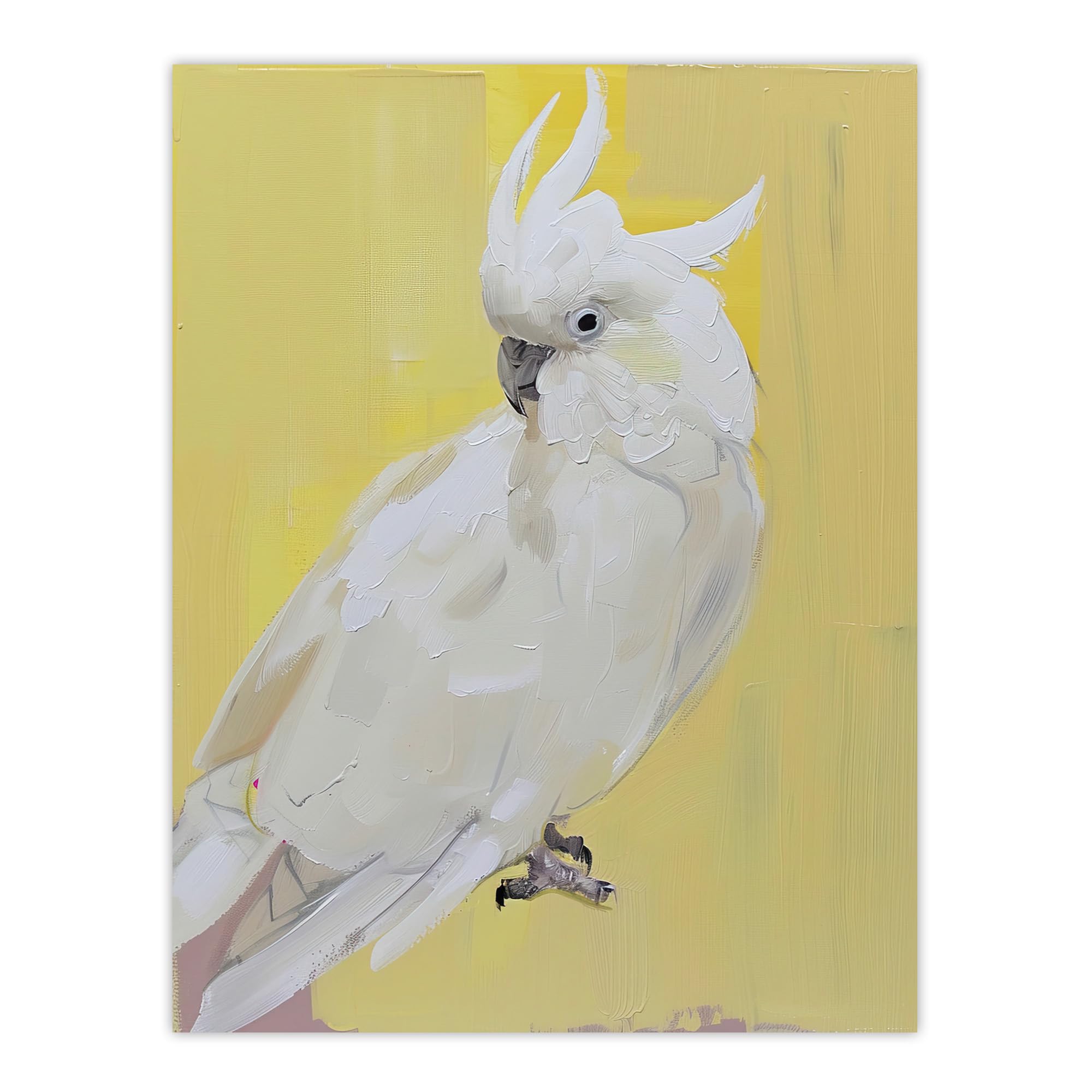 Artery8 White Cockatoo Parrot Bird Wall Art Print - W18" x H24"