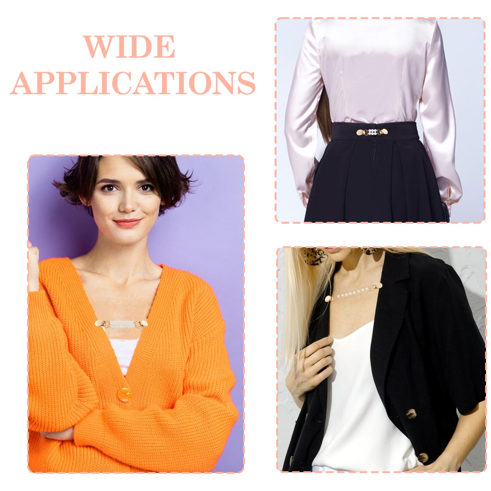 Lot de 4 pinces à dos vintage pour vêtements de femme et fille