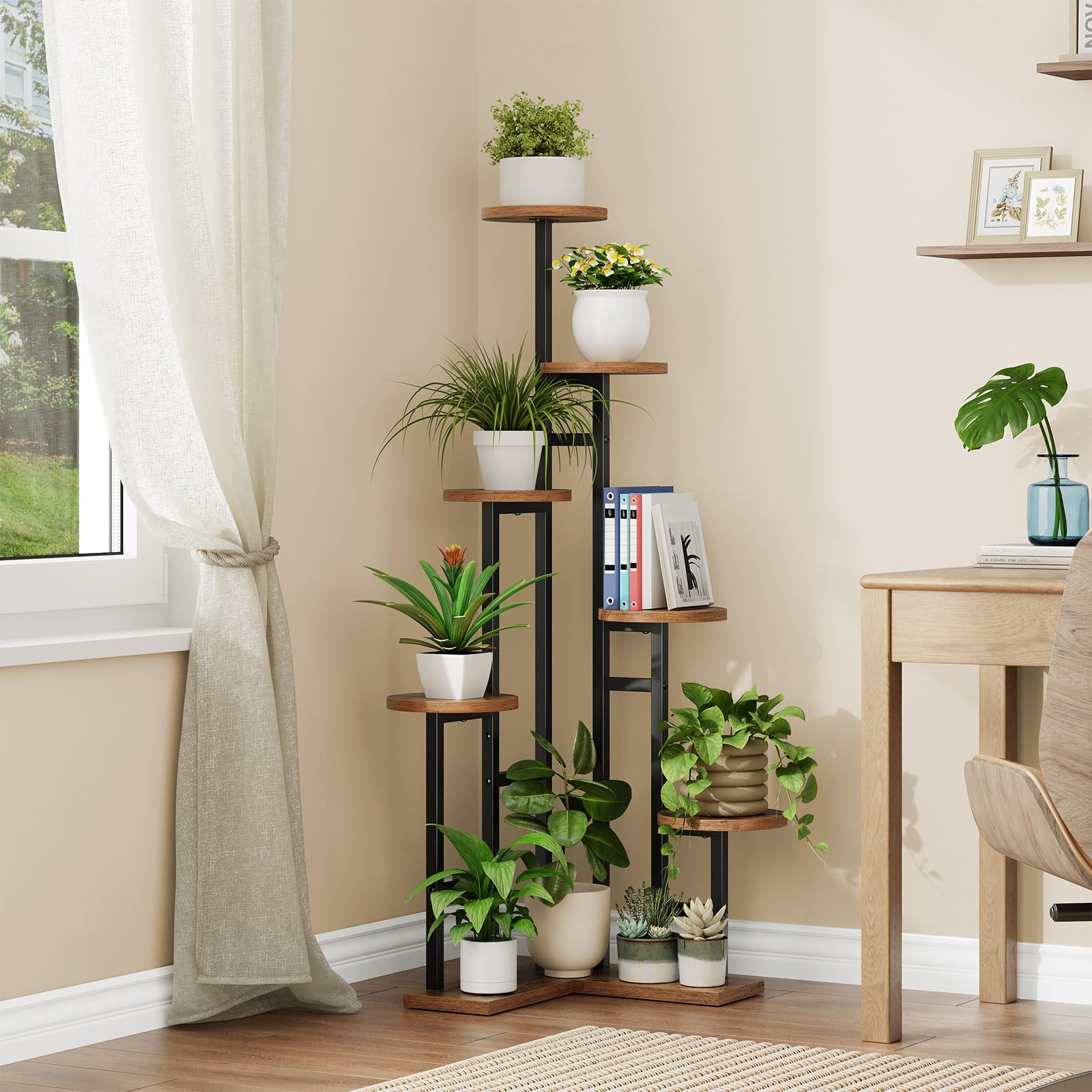 NEIGHBORHOOD ネイバーフッド ウッドキューブ ランタンスタンド花台 Amazon.com: HOOBRO Corner Plant Stand Indoor Bundle, 7-Tier Plant