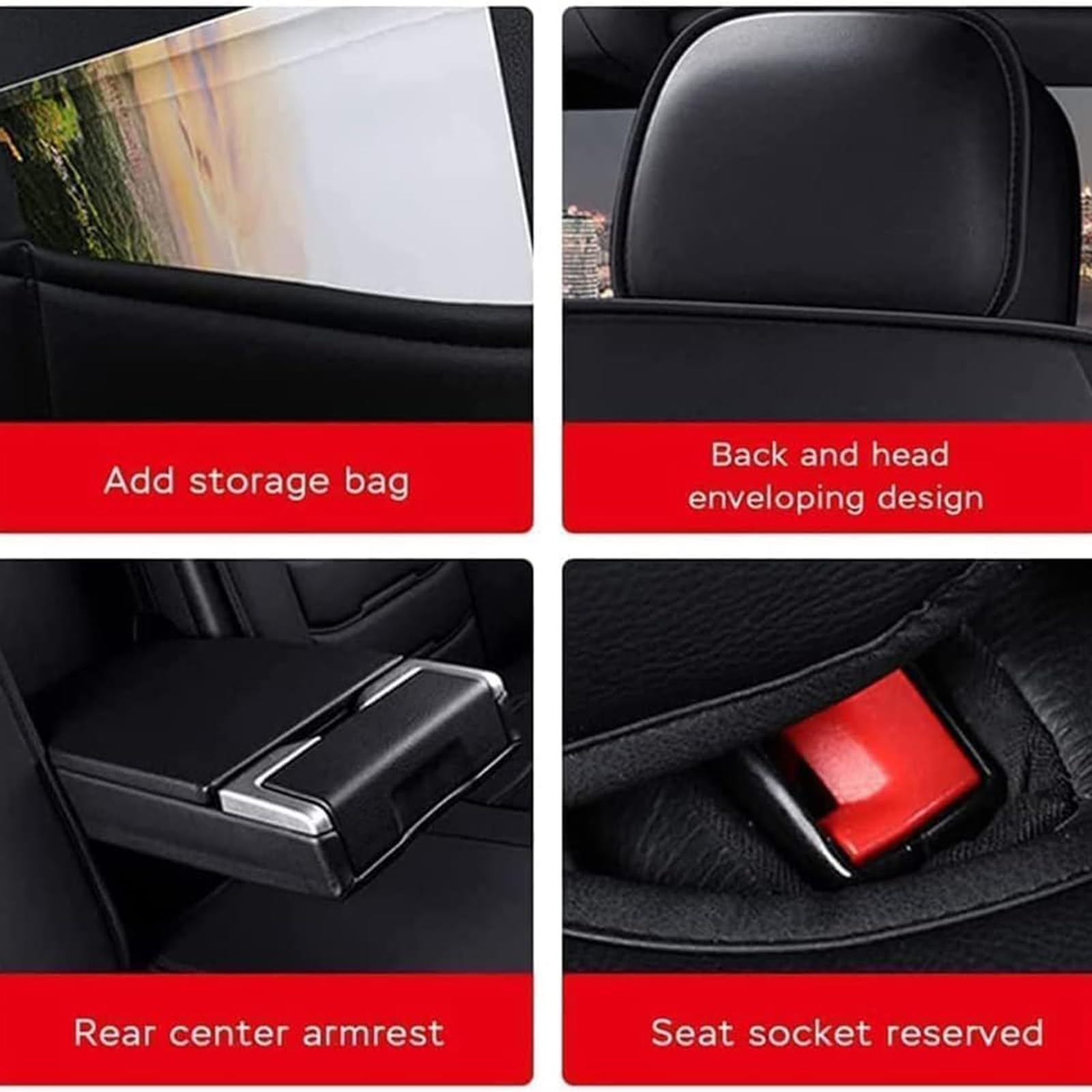 Fundas Asientos Coche, para VW Caddy 2000-2024 Protector Asiento Coche Cuero, Suave Transpirable Impermeable, Cobertura Total Duraderas,B