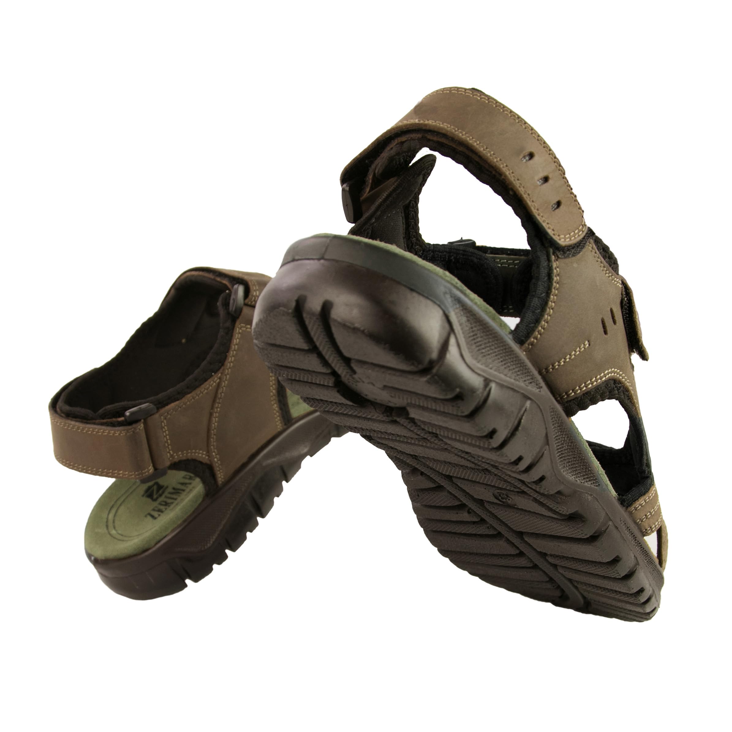 Zerimar Sandali Uomo - sandali uomo pelle - Ciabatte Uomo - ciabatte infradito uomo Con Fibbie Regolabili - Scarpe Trekking Uomo - Infradito Uomo - Sandali Estivi Leggeri.