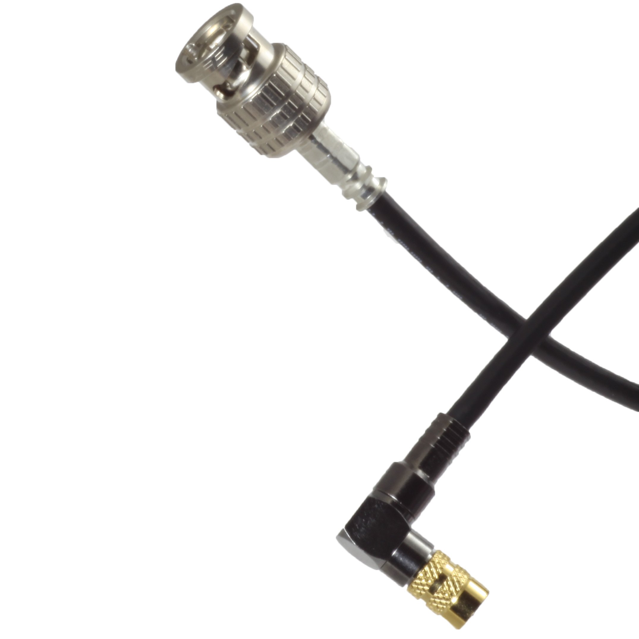 BJC Mini SDI Cable Made with Belden 1855A (3 Foot, BNC to Right-Angle DIN 1.0/2.3, Black)