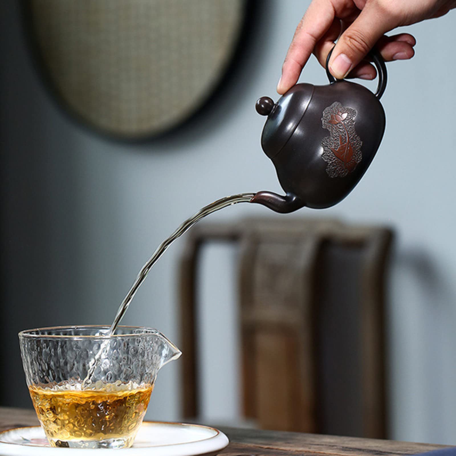 Kung Fu Teaware Tetera De Arena Púrpura Yixing De 190 Ml, Tetera con Filtro De Barro Negro