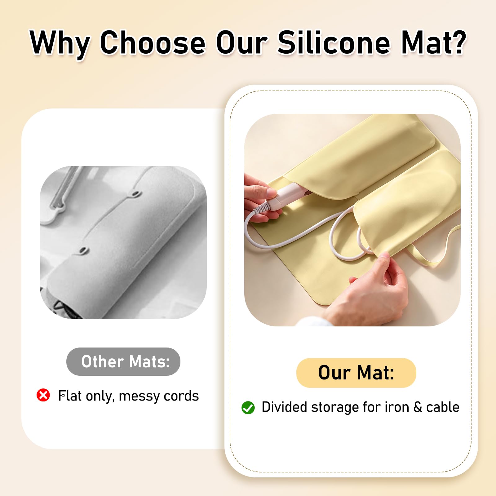 Silicone Mat for Hair Tools, Compatible with Curling Iron &Flat Iron,Yellow — Amazon image 3