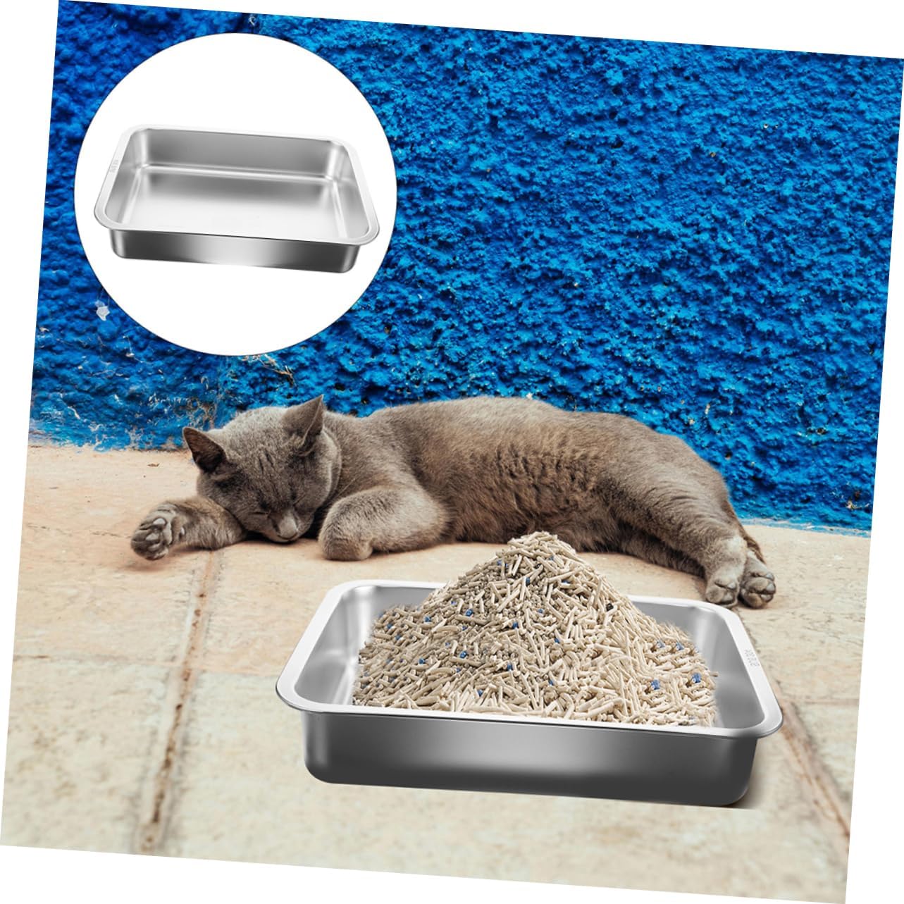 BESPORTBLE Spill Nonstick Litter Box for Small Pets Open Design Easy Maintenance Stable Structure for Cats