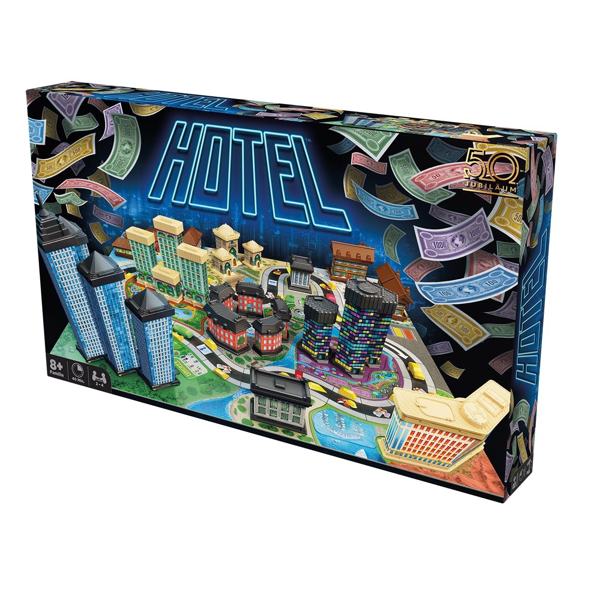 Ooba Games, Hotel (Auflage 2024), Familienspiel, Brettspiel, 2-4 Spieler, Ab 8+ Jahren, 40 Minuten, Deutsch