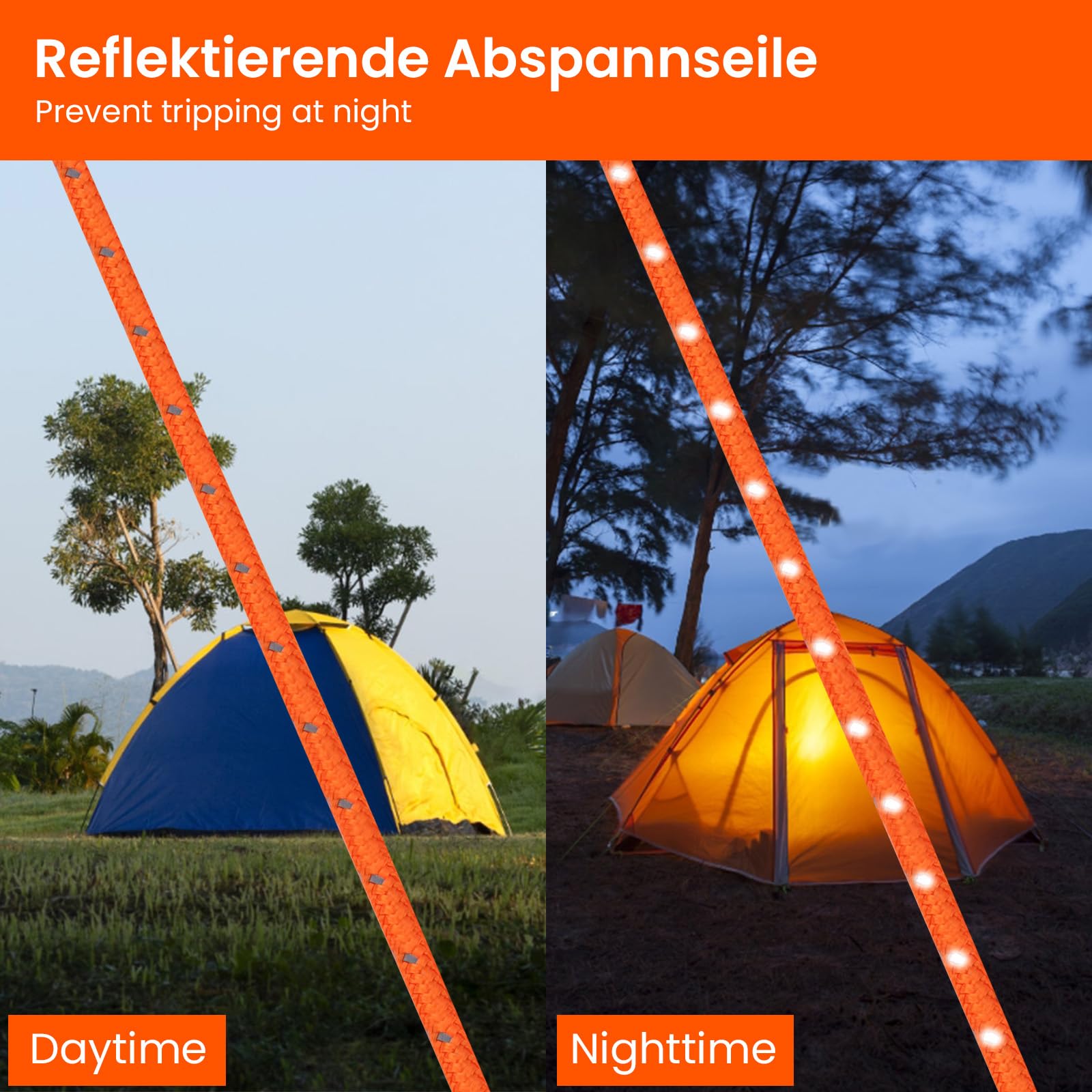 Corda Di Tensione Per Tenda Da Campeggio, Telo Riflettente, Gancio - Foto 3