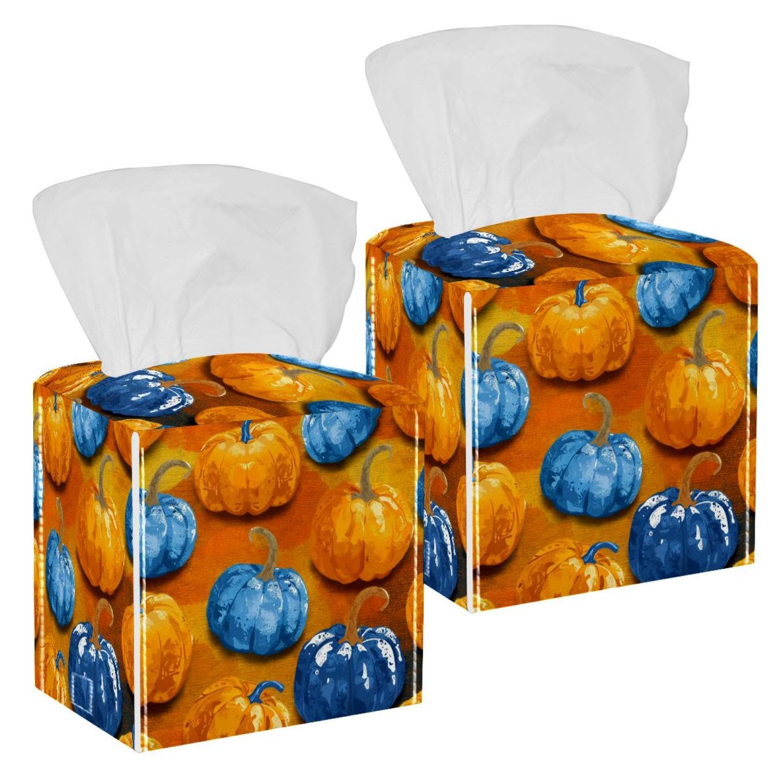 Boîte à mouchoirs en cuir citrouilles lumineuses pour sublimer votre salle de bain