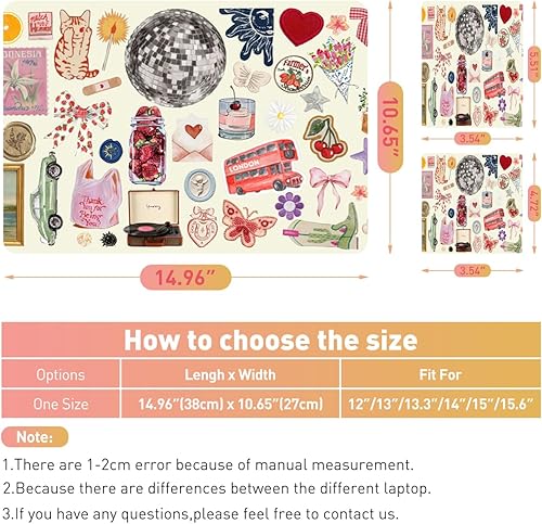 Miniatura 156 de Adhesivo para laptop de 12.1-15.6 pulgadas, calcomanía reutilizable universal de vinilo para laptop, protector de arte impermeable en color panal