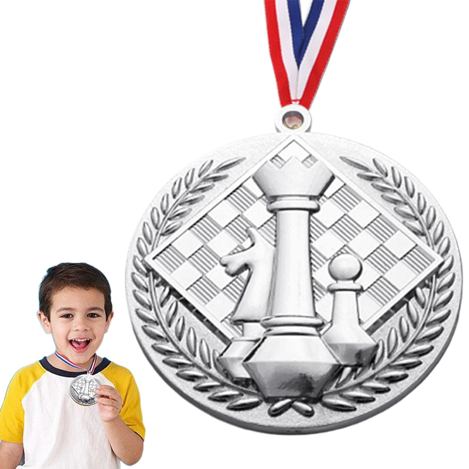Medallas de oro y plata de bronce | Medallas de ajedrez en relieve, medallas de oro para niños, medallas portátiles en rollo, premio de trofeo, regalo para niños y adolescentes