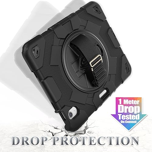 Miniatura 7 de SEYMAC stock Funda para iPad de 987 generación de 10.2 pulgadas con diseño de malla, protector de pantalla y soporte para lápiz correa de mano