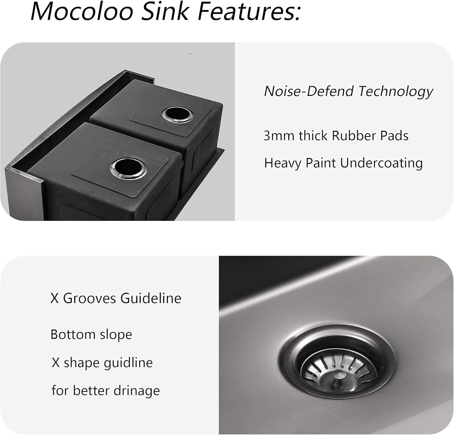Limited Discount Black Double Bowl Farmhouse Sink- Mocoloo 33x21 Gunmetal Black Undermount Apron Front 50/50 Double Bowl Kitchen Sink 16 Gauge Stainless Steel Farm Style Offset Drain with Two 10 Deep Basin