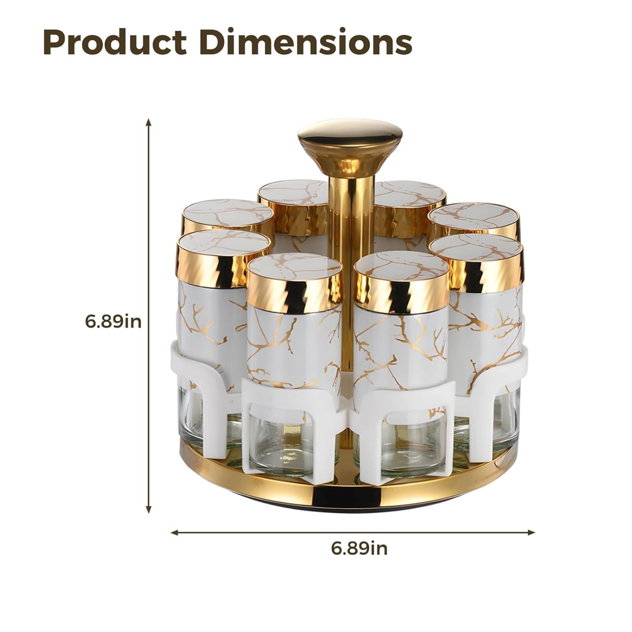 Estante giratorio para condimentos con botellas de 8 segundos, dispensador poroso para un uso fácil de cocina, torre Stora para especias, perfecto para cocinar en casa y preparar comidas