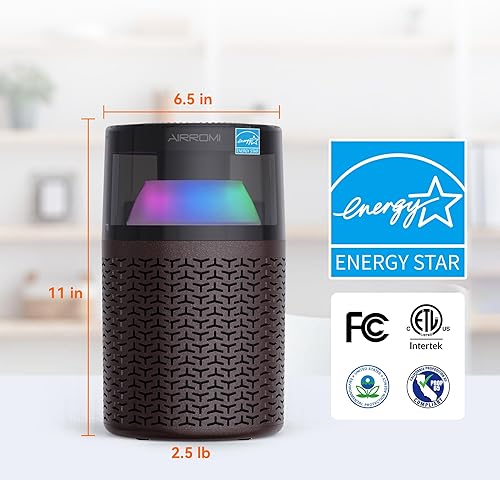 Miniatura 9 de AIRROMI Purificador de aire para mascotas para el hogar y el dormitorio, filtro de carbón activado HEPA, elimina la caspa y el olor de las mascotas,