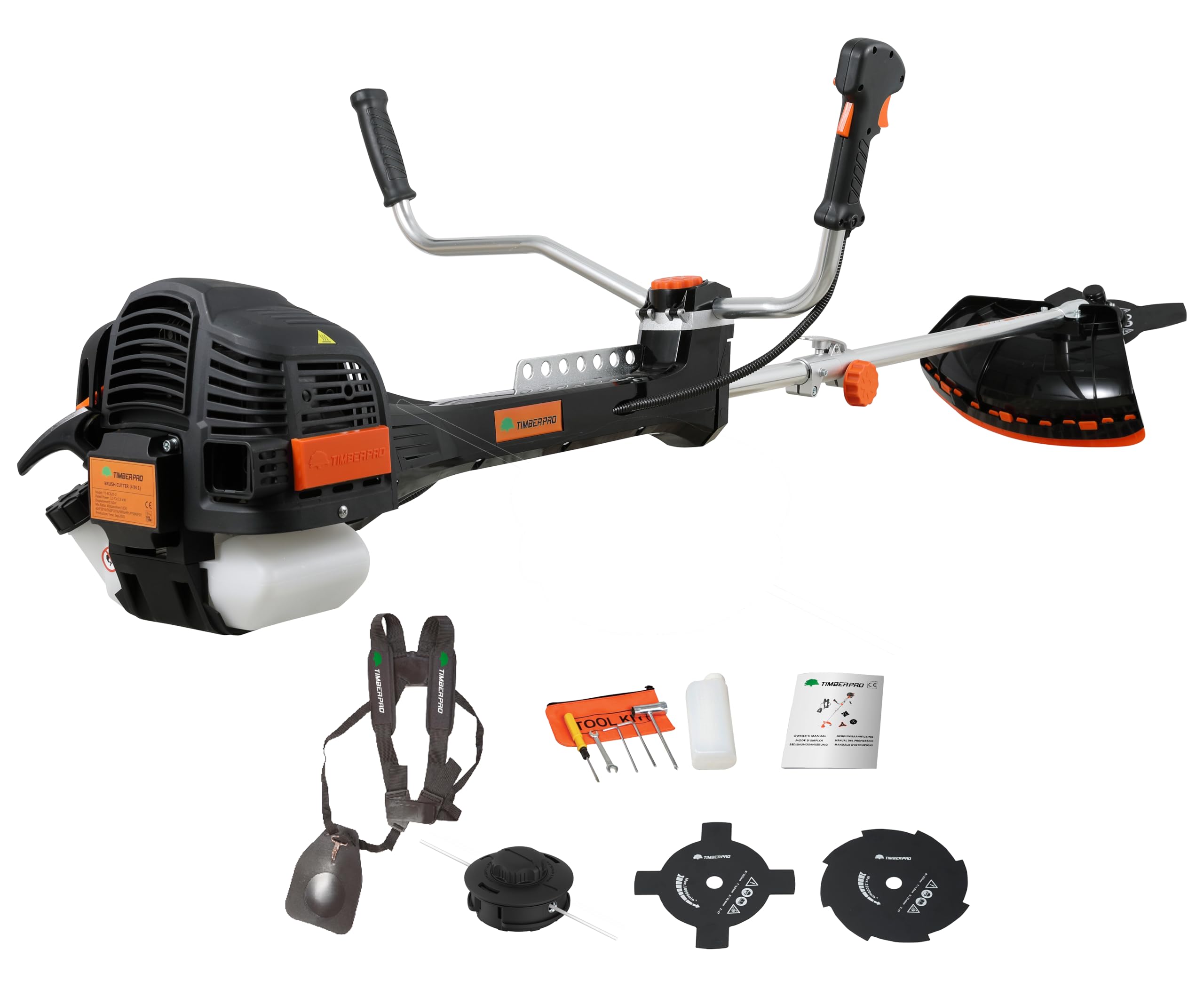 TIMBERPRO - Débroussailleuse Professionnelle 2-en-1 - système Anti-Vibration - Fil et Lame - 62 cm³ - 3,5 CV
