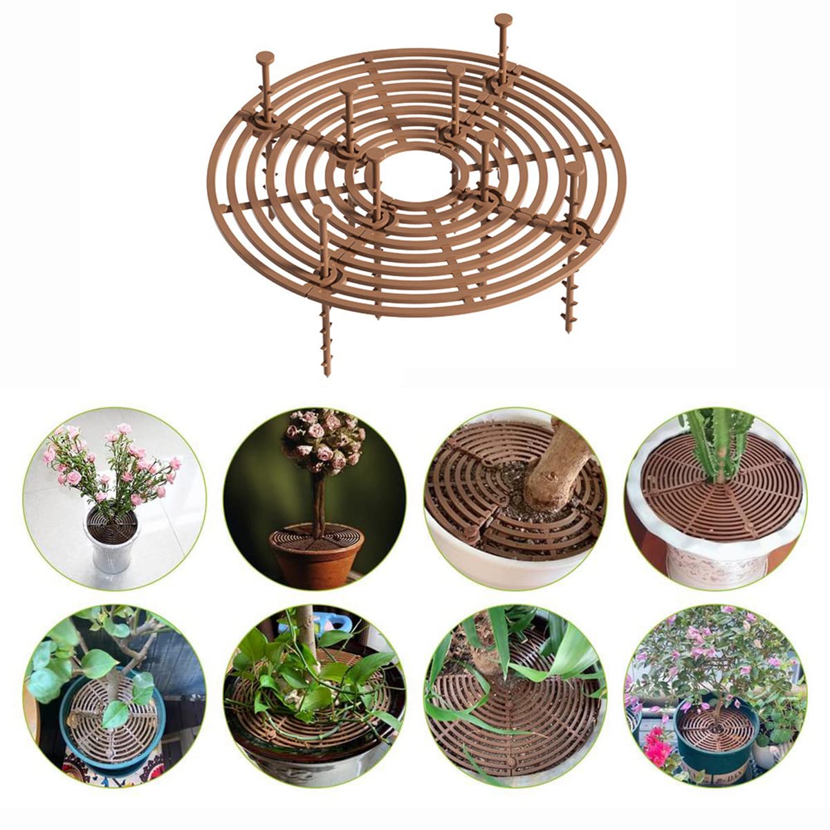 4 Pièces Grille de Protection pour Pot de Fleurs, 52cm et 30cm en Plastique pour Animaux de Compagnie Chat Tombe Sécurité Bébé avec 40 Piles