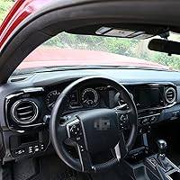 Vista 4 de YIWANG - Cubierta para panel de salpicadero de consola central de ABS para Toyota Tacoma 2016-2020, accesorios de coche de conducción izquierda Negro