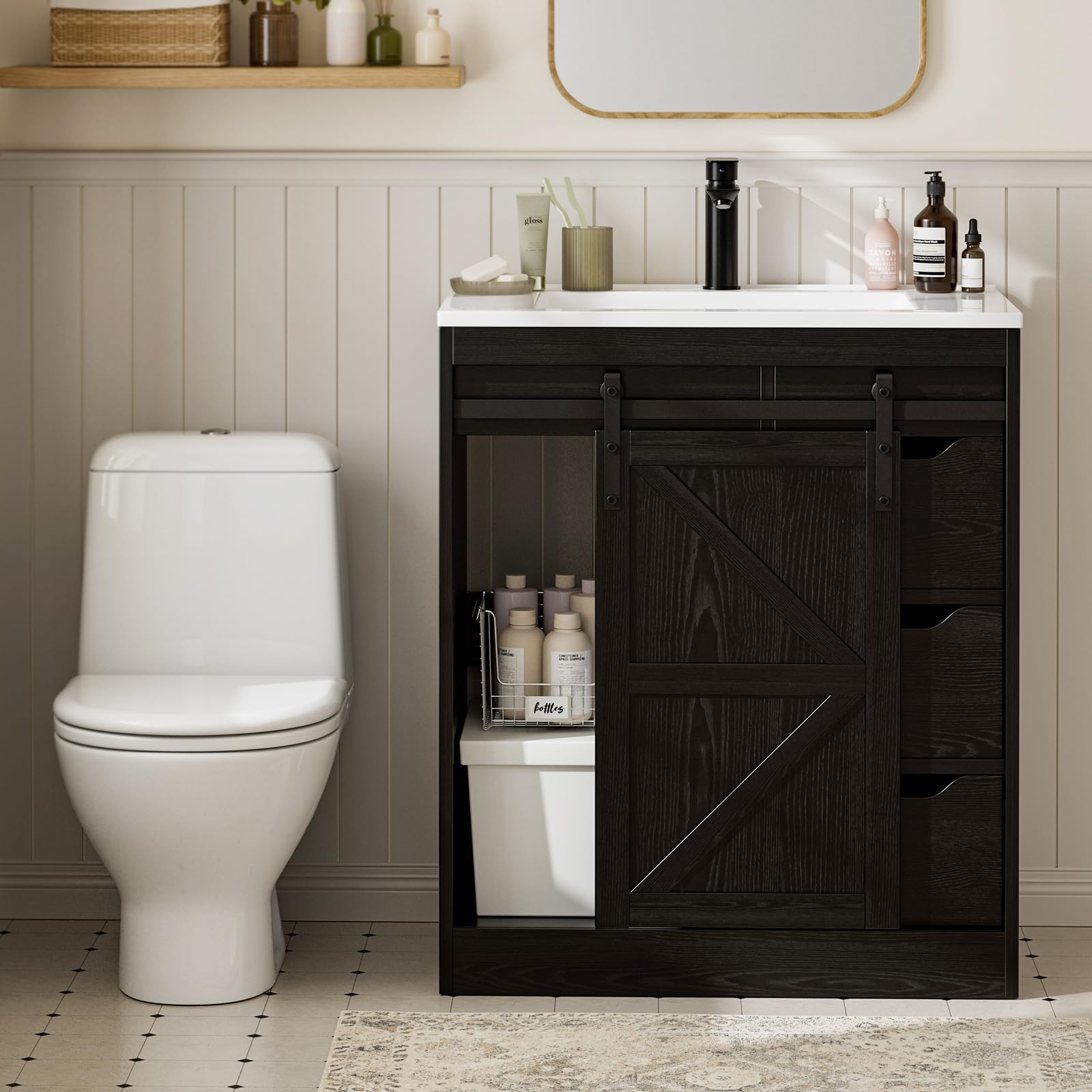 Photo 1 of **MISSING HARDWARE/SCREWS** SUNTAGE 30" Bathroom Vanity with Sink