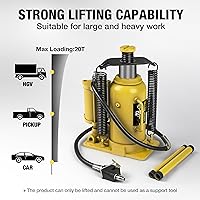 Vista 6 de YELLOW JACKET Pneumatic Air Bottle Jack 20 Ton with Manual Hand Pump and Air Pump for Heavy Duty Auto Trucks