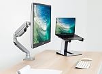 Montez-le! Bureau de moniteur unique Mount avec bras de ressort mécanique réglable en hauteur, raccords en argent plein mouvement 24 27 29 30 32 Écrans de pouce VESA 75, 100 mm, facile d'installation C-Clamp et base Grommet