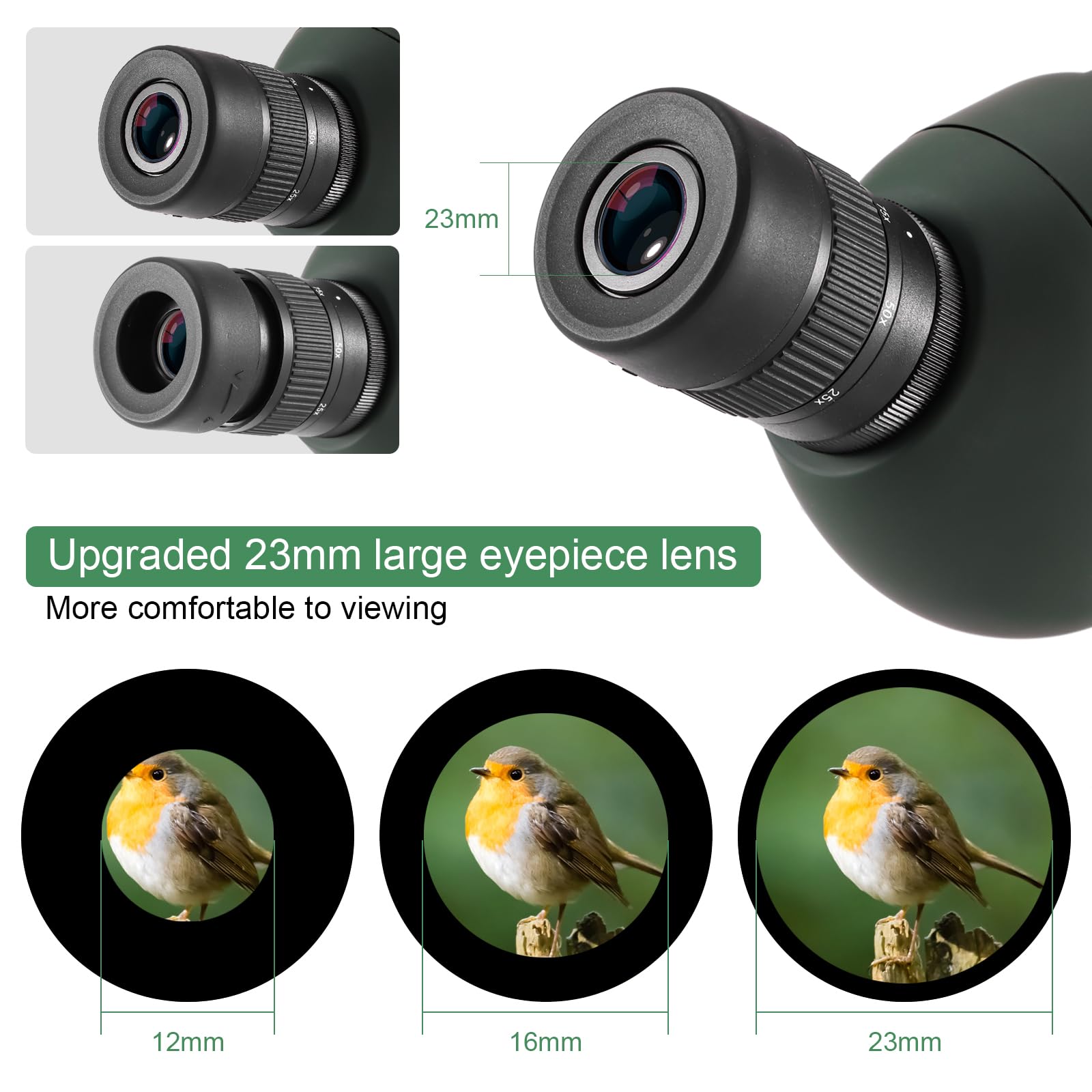 Spektiv Sportschützen 25-75x70,Spektiv mit Stativ HD IP67 Wasserdichtes BAK4 Porro Prism FMC Monokular Teleskop mit Smartphone Adapter für Bogenschießen, Vogelbeobachtung, Mond