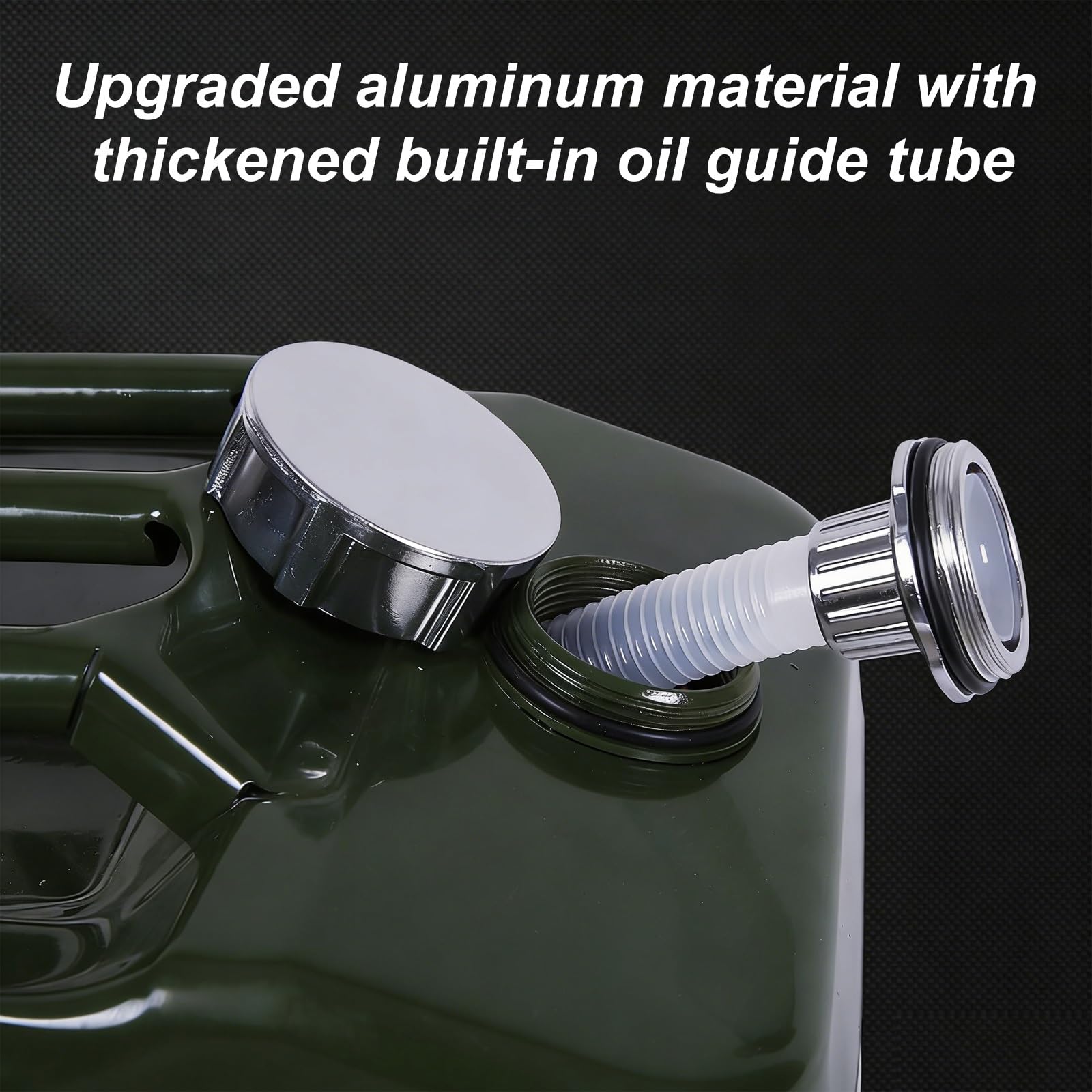 Bidon Gasolina 20l, Garrafa Gasolina 5l, con Tubo Guía de Aceite y Válvula de Purga, Diseño Cuadrado, Seguro y Estable, Tapa de Aluminio, Ideal para Acampar y Viajar(40L)