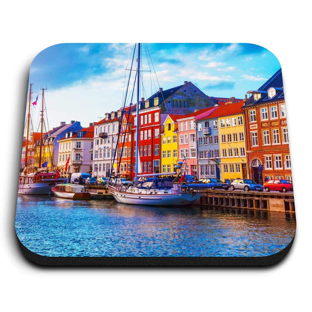 Destination Vinyl Ltd Multicolor 1 X Square Mdf Fridge Magnet - Copenhagen City Denmark City 21391