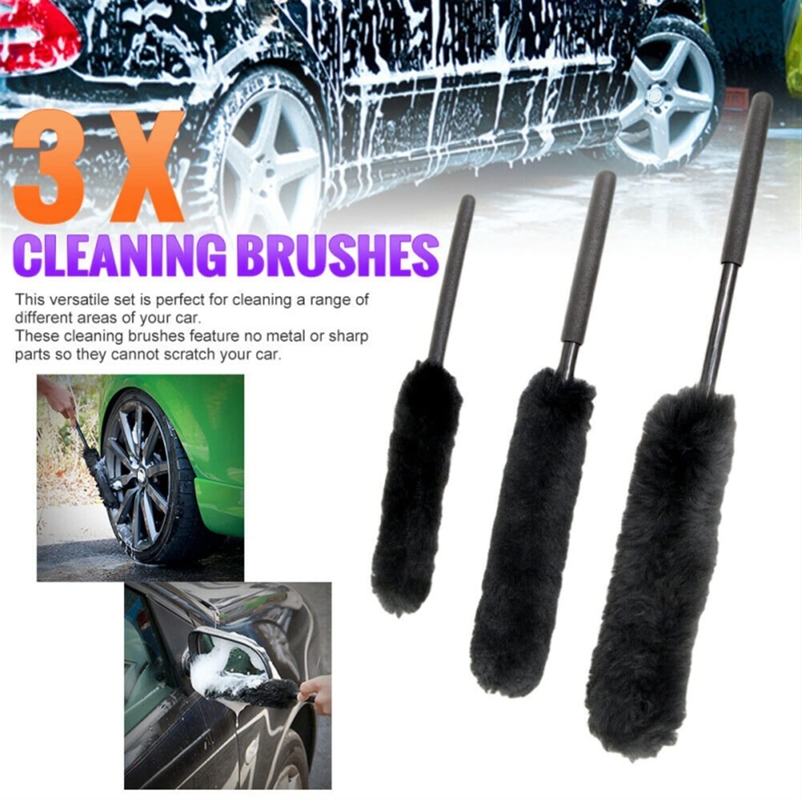TRUSTTWO New Hot Car Wash Detailing Auto Pennello for la pulizia dell'automobile Brush Microfiber Rim Brush Compatibile con Trunk Auto Moto Auto Detailing Brush The New
