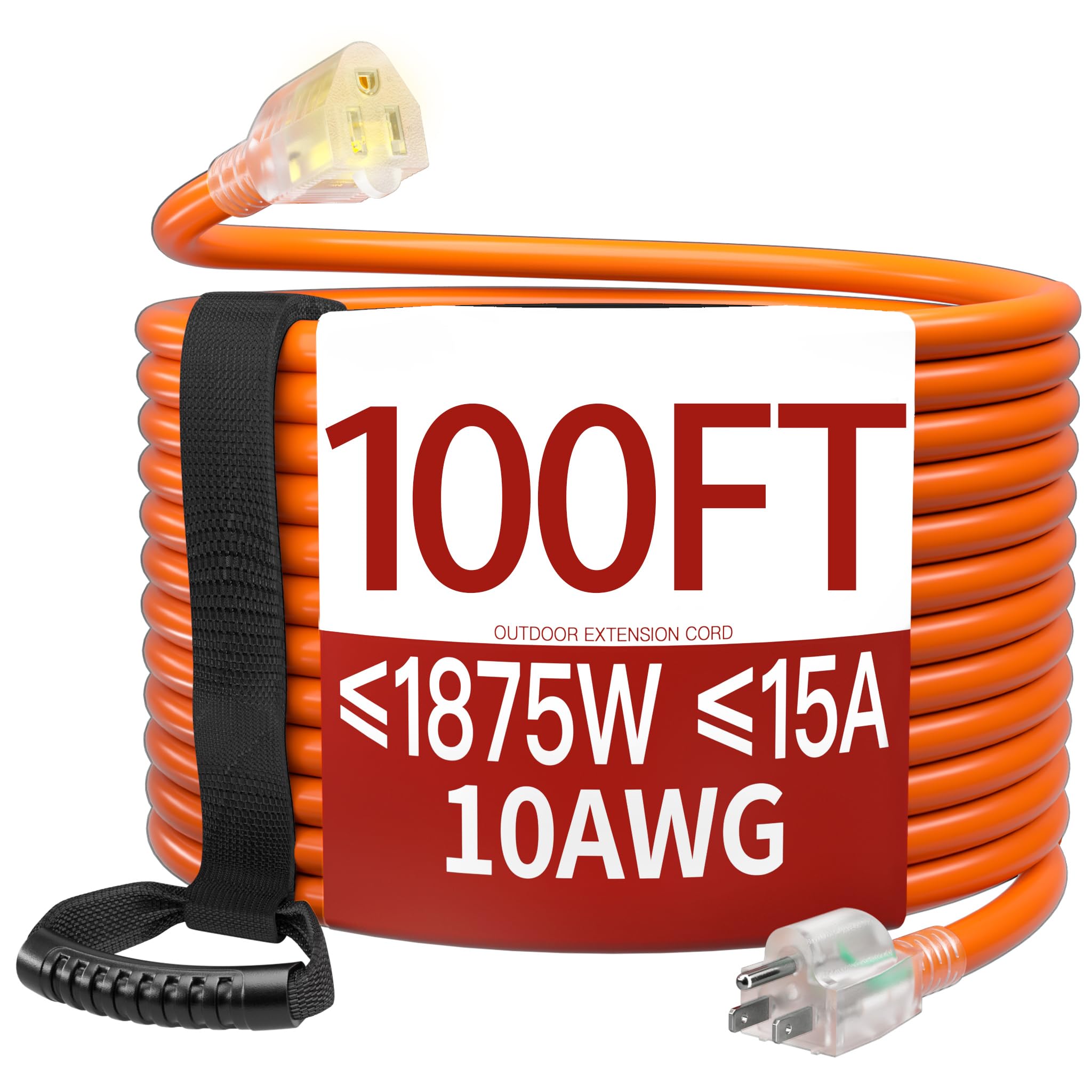 Photo 1 of Skrizcable 100 FT 10 Gauge Extension Cord Outdoor, Orange Power Cord