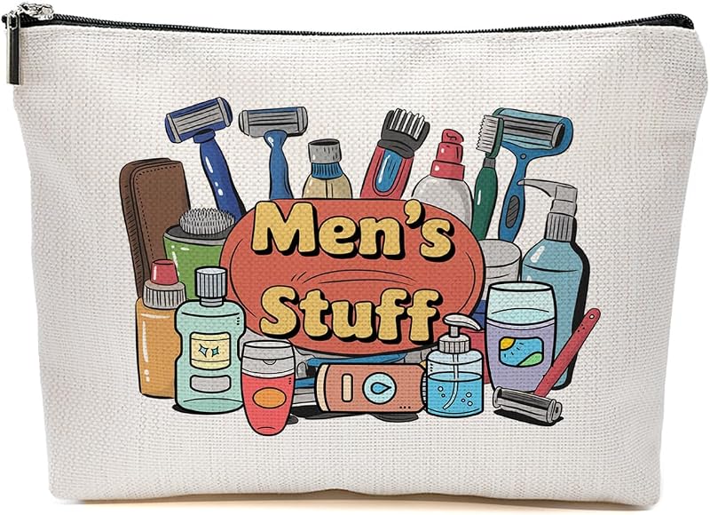 Necessaire JIUWEIHU com zíper, estampa Cartoon, Multicolor 0059, 25 x 17 cm