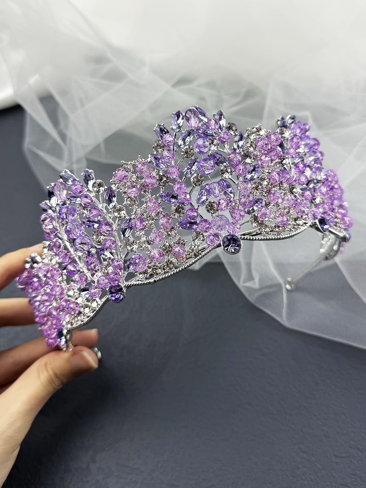 Tiaras y coronas de reina barroca con diamantes de imitación para mujer, diadema brillante de princesa hecha a mano de cristal para quinceañera, Halloween, cumpleaños, baile de graduación,
