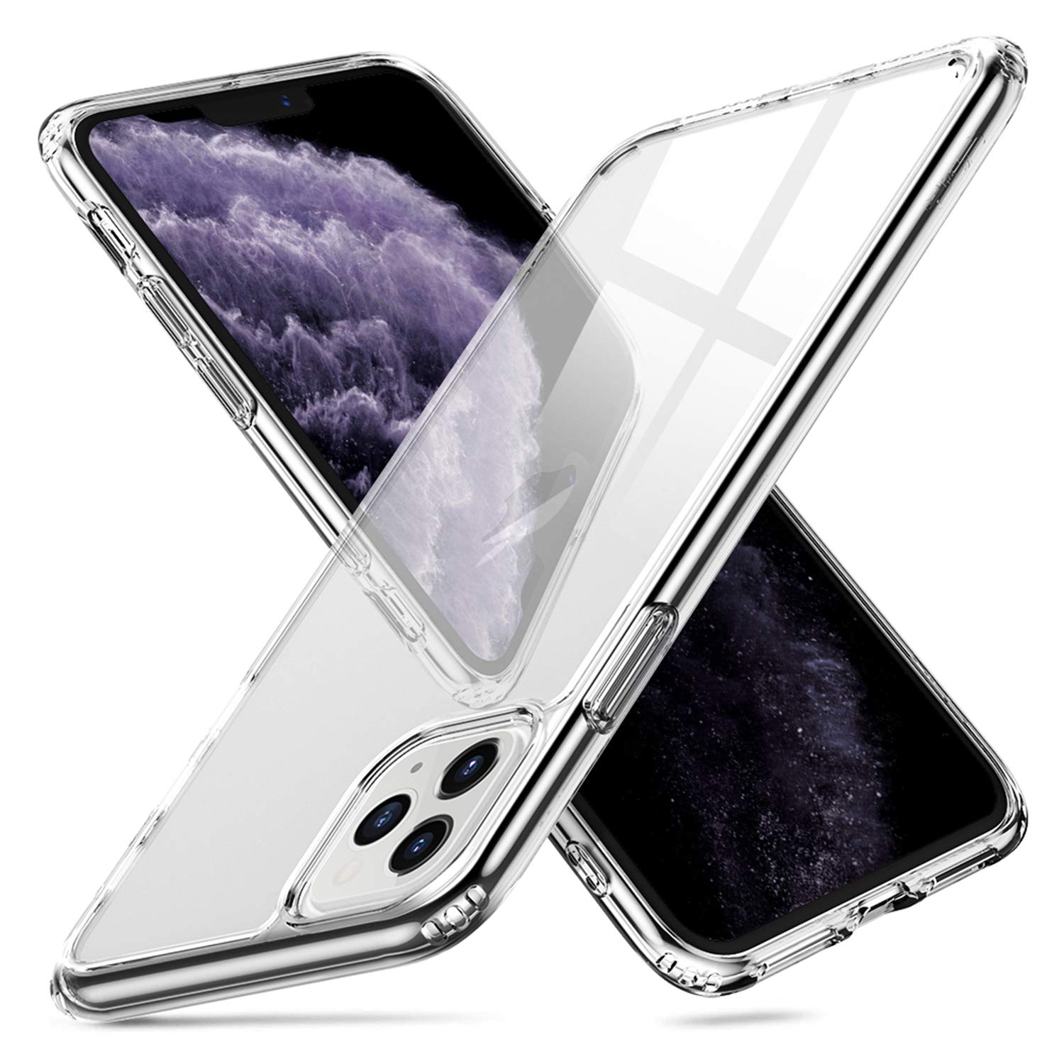 deconext Crystal Clear Glass Case Compatible with iPhone 11 Pro Max, Transparent Ultra Thin Slim 9H Glass Back with Soft TPU Bumper Protective Case Cover for Apple iPhone 11 Pro Max(2019) 6.5"