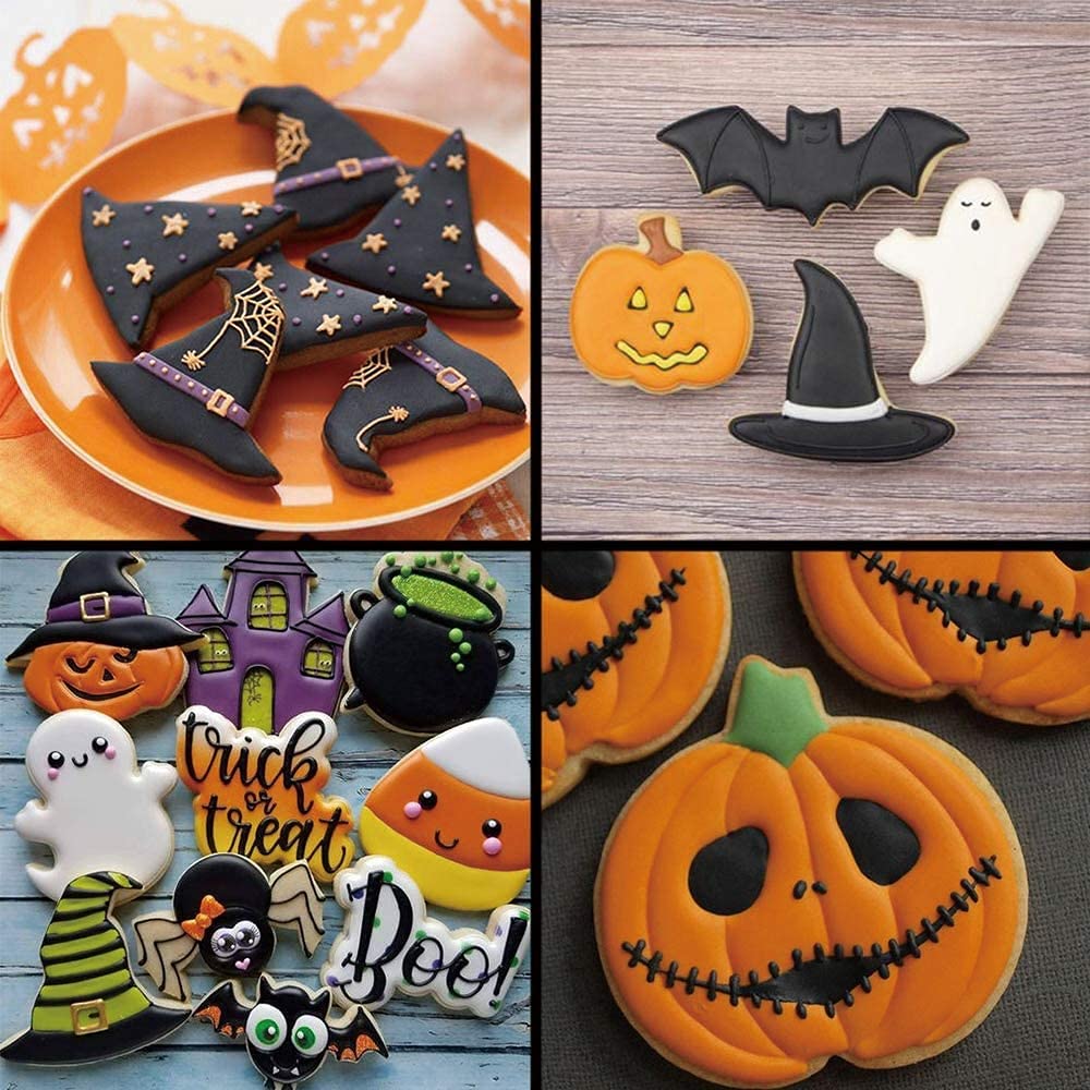 Set 6 Formine Per Biscotti Di Halloween In Plastica, Tema Zucca Fantasma Pipistrello, Per Decorazioni Fai Da Te
