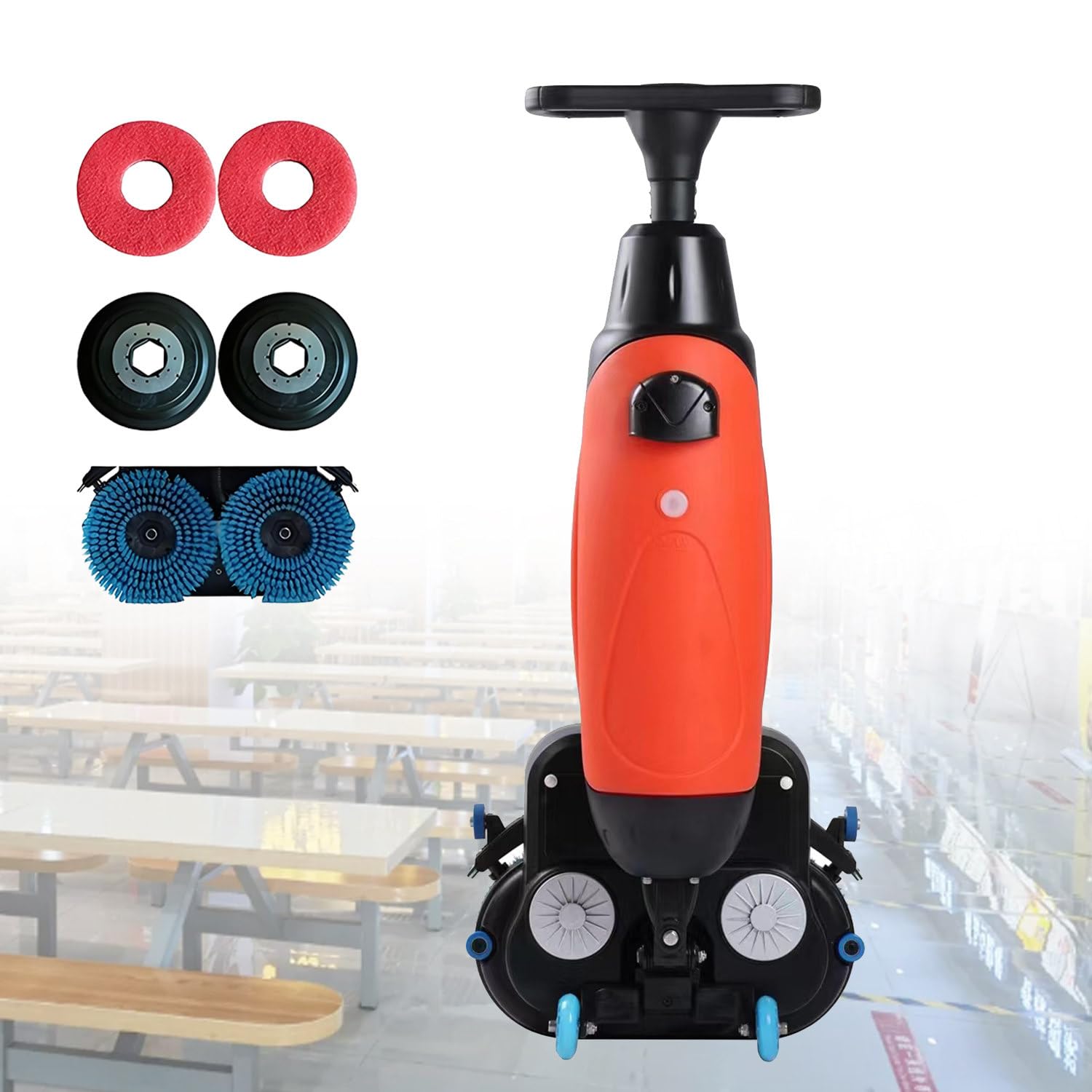 GLBMXDD Mini 17" Commercial Grade Automatic Floor Scrubber,Forget the mop and get in all the tight spots with the Mini, Perfect for offices, warehouses or retail stores