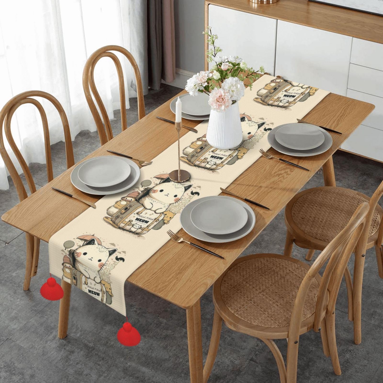 Chemin de table de Noël intérieur extérieur et décoration de table de fête 35x152