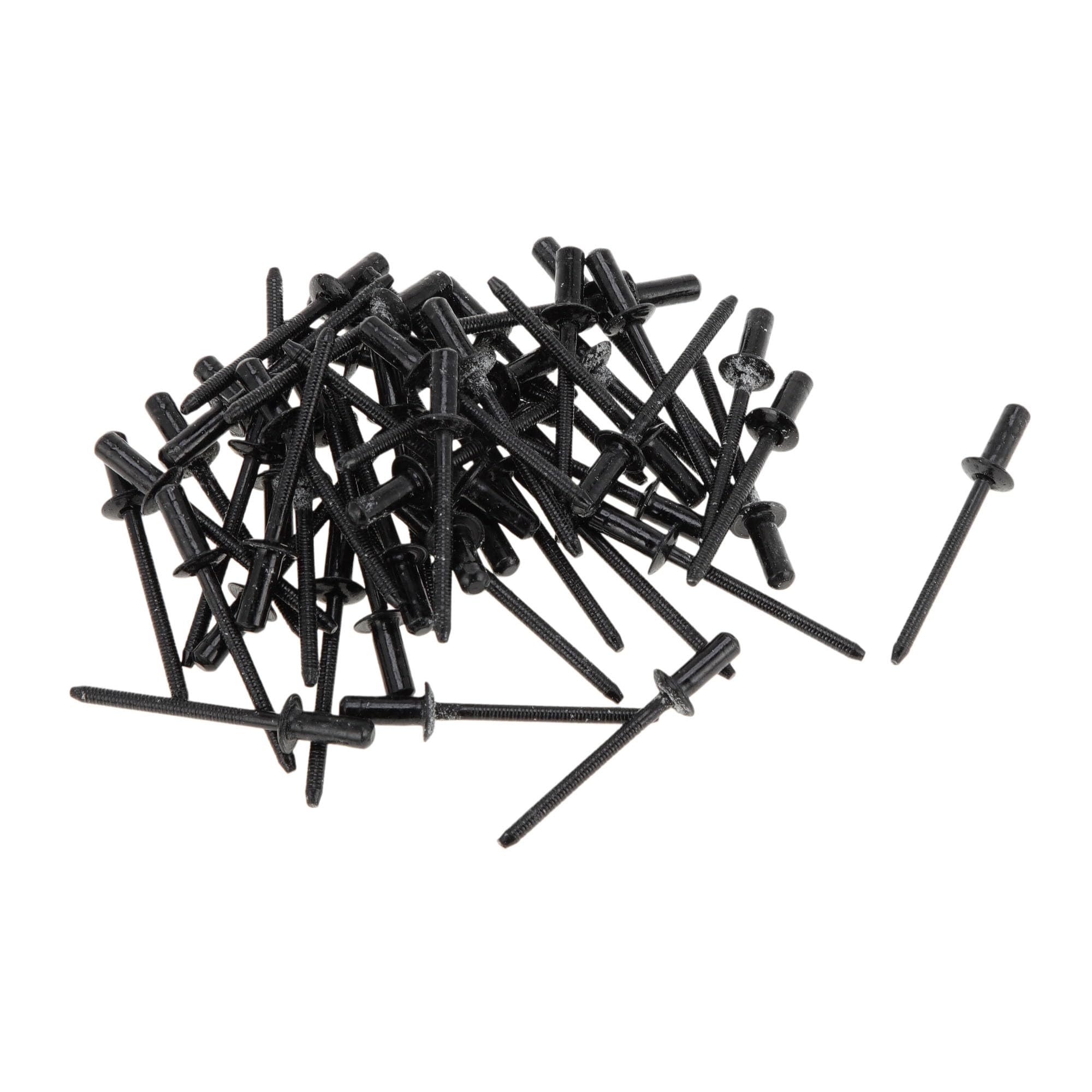 VekAuto 50 Pcs Dome Head Closed Sealing Rivets 4mm Grip Diameter 8mm Grip Length 8mm Flange Diameter Repairing Tool Assortment Kit Stainless Steel Black