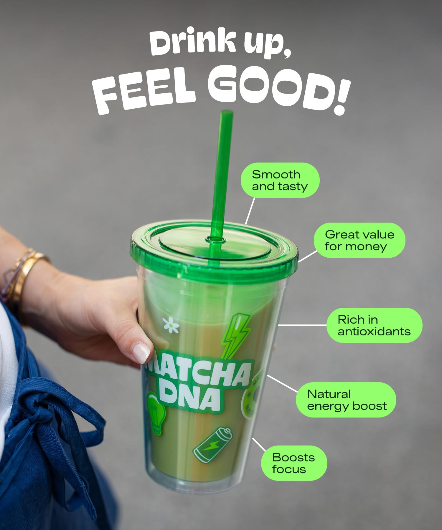 MatchaDNA Coconut Matcha Latte Powder Sticks 7 Pack 20g Each Sweetened with Milk No Sugar Added Instant Matcha — view 5