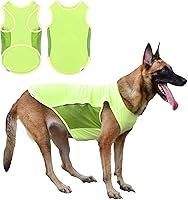 Vista 27 de Camiseta sin mangas con protección solar UPF 50+ para perros medianos y grandes, transpirable, ligera, con tiras reflectantes, ropa de protección