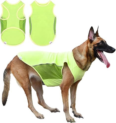 Miniatura 27 de Camiseta sin mangas con protección solar UPF 50+ para perros medianos y grandes, transpirable, ligera, con tiras reflectantes, ropa de protección