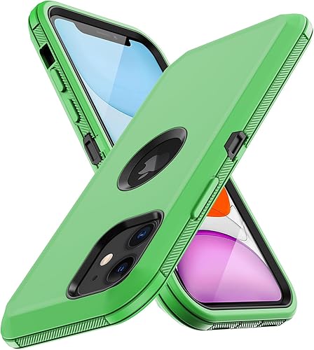 Funda para iPhone 11, con protector de pantalla integrado, protección resistente contra caídas, cuerpo completo, a prueba de golpes, a prueba de