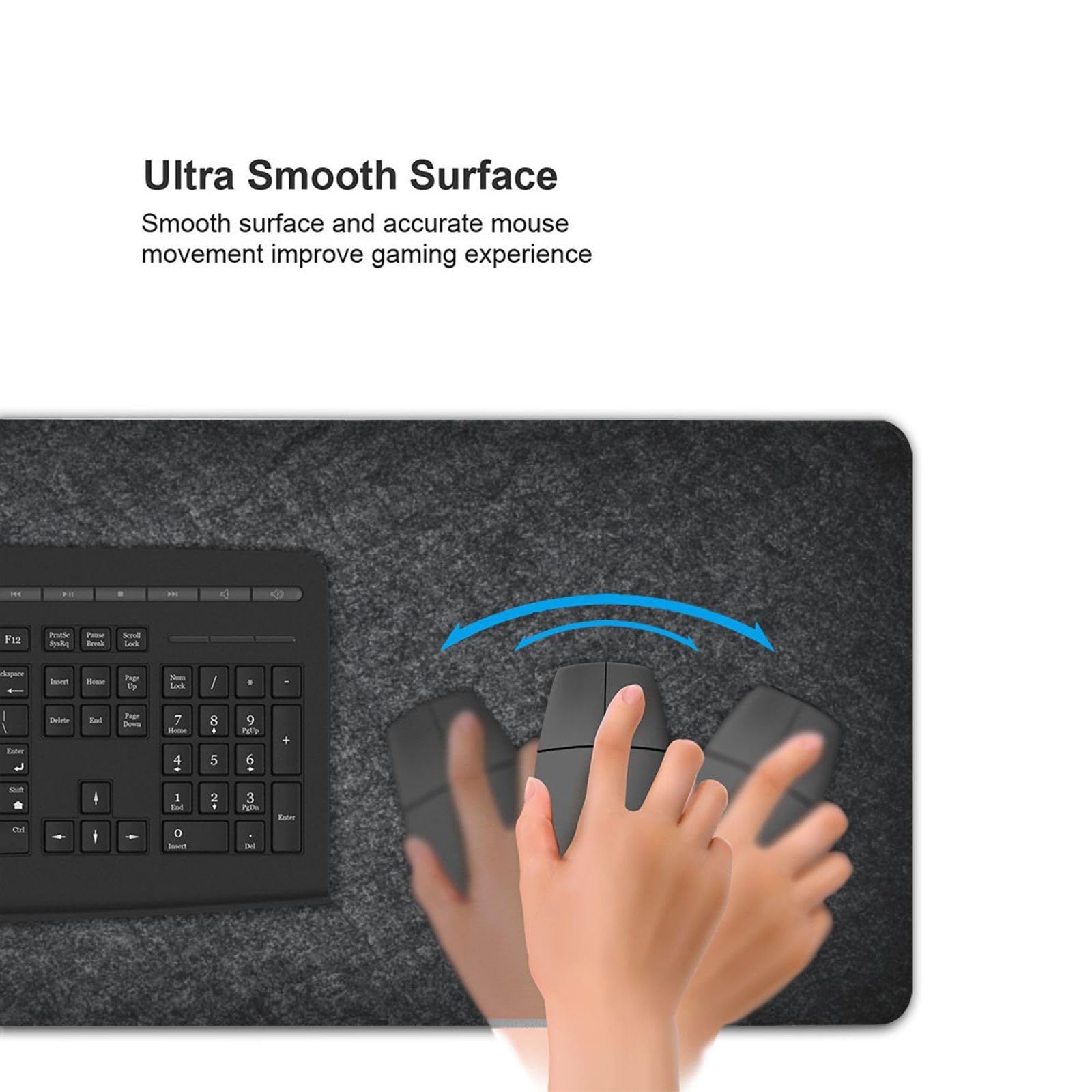 AQQA Tappetino per mouse oversize 3XL (122 x 61 cm), extra large, per videogiochi, per scrivania completa, grande tappetino per mouse con base in gomma antiscivolo, bordo cucito, tappetino da