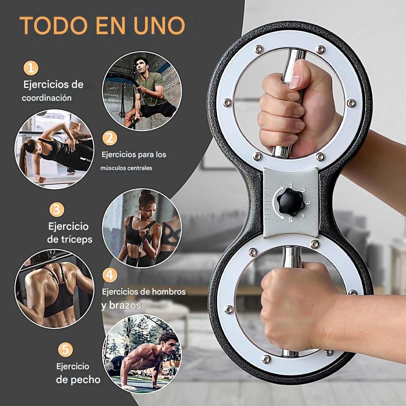 Armtrainer Verstellbarer Handtrainer Griffkrafttraining Brusttraining | 5,4 kg Armübungsgerät Griff-Trainer Trainingsgerät Krafttraining für -Fitnessstudio Zubehör Fitness für zu Hause Männer