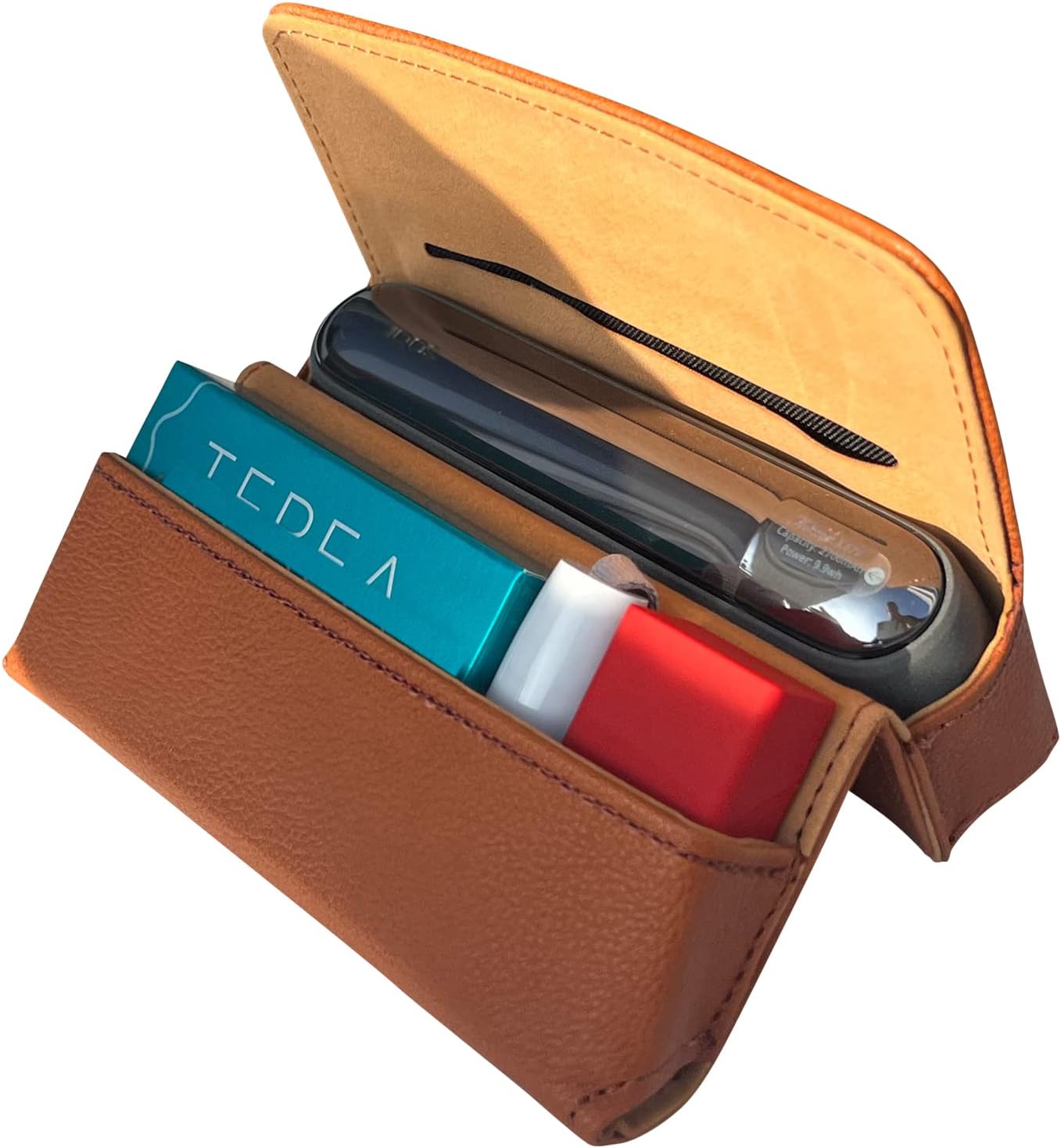 Case Compatible with IQOS Iluma Duo 3.0 Terea Heets Accessories (Cognac)