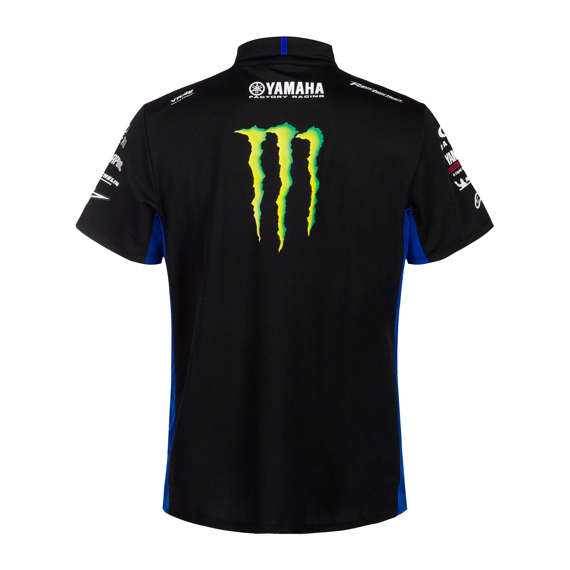 VR46 Men's Yamaha Factory Replica Polo Shirt, Black, XL : Amazon