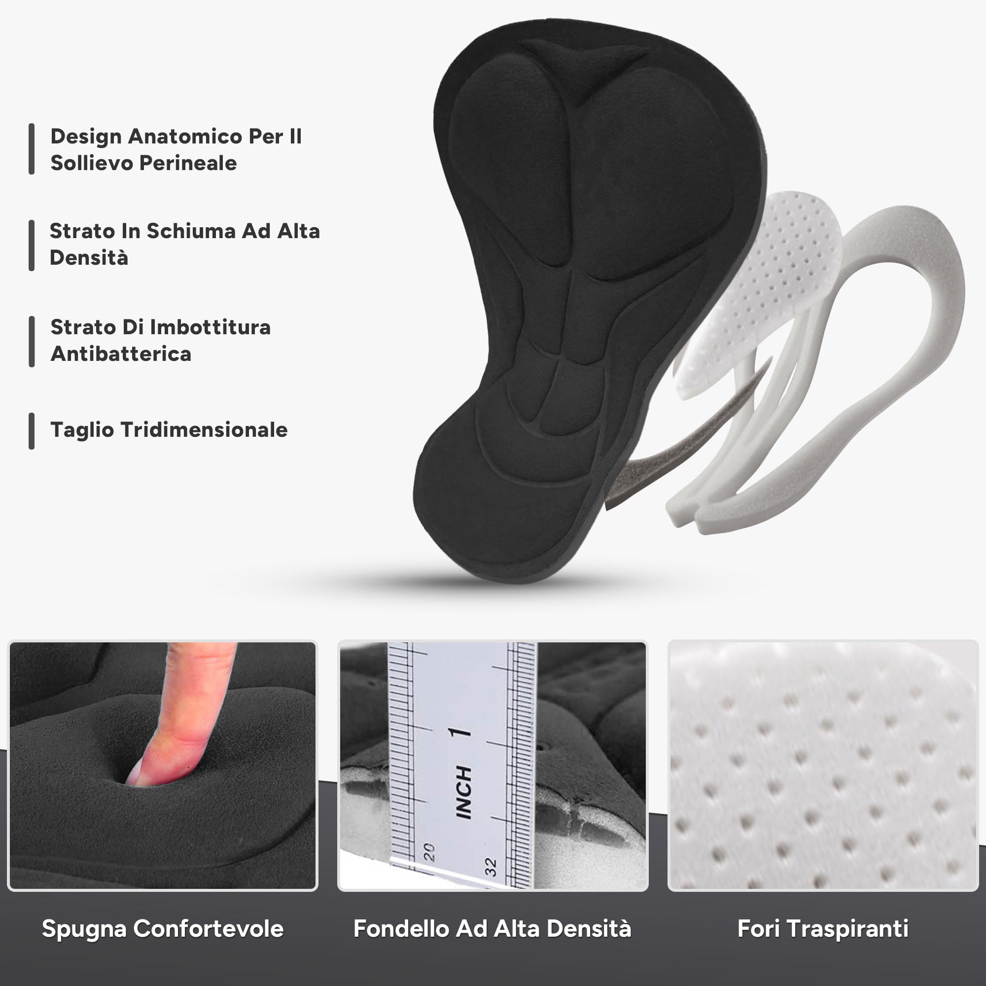 FDX Pantaloncini Ciclismo Uomo Imbottiti 3D, Intimo MTB Traspirante e Asciugatura Rapida, Antiscivolo, Shorts Bici da